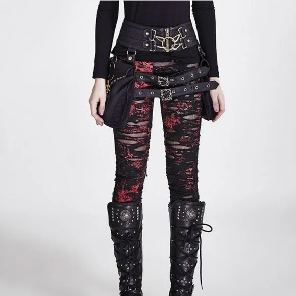 Punk Rave Insurrection Leggings Ripped Leggings Size 2XL - Picture 5 of 6